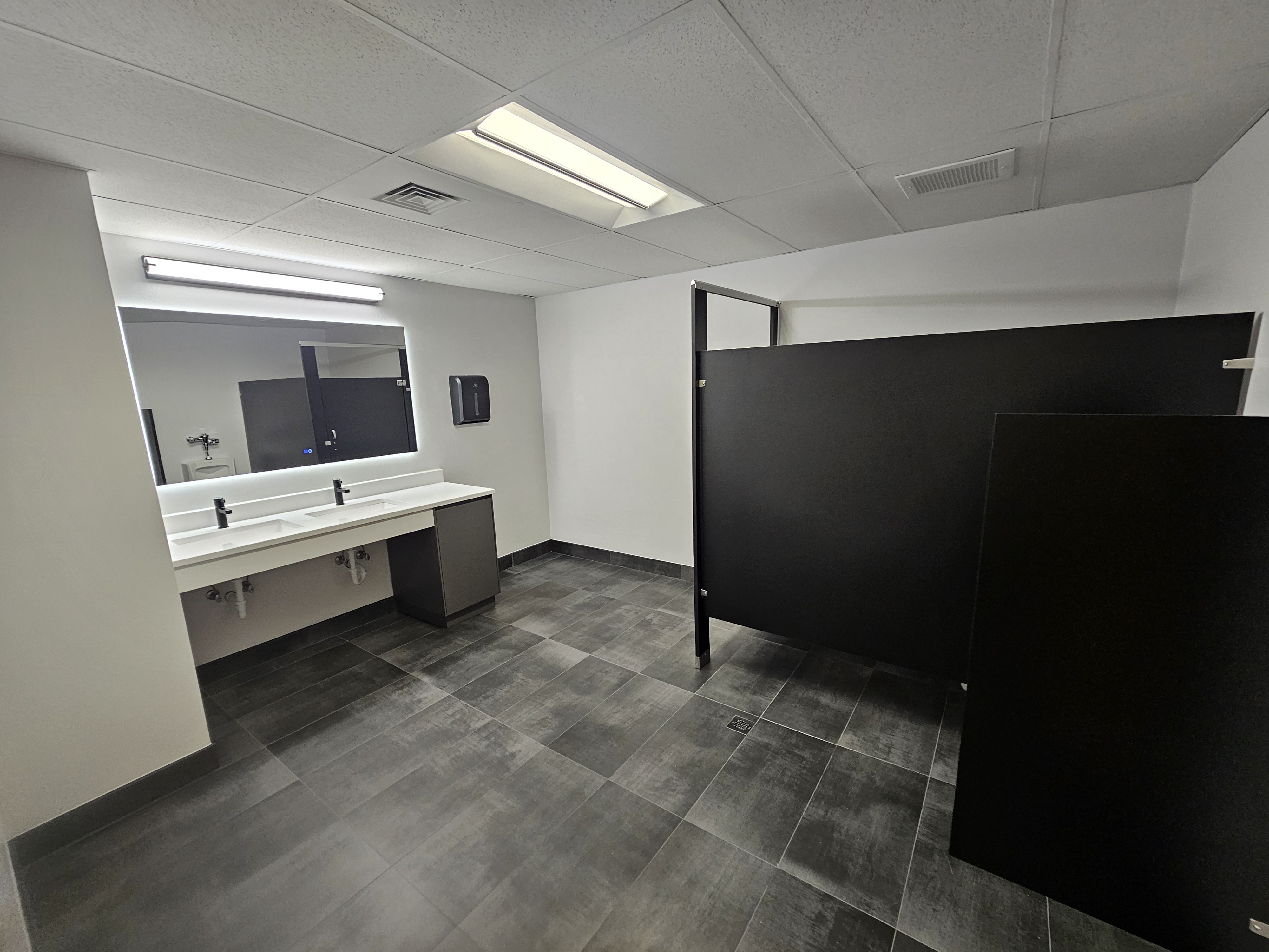 Modern commercial bathroom renovation